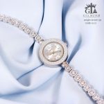 ساعت نقره925 عیار نگین جواهری کپی طلا | JCHK-5276