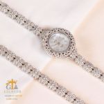 ست ساعت و دستبند میکرو نقره 925 عیار نگین برلیان | JCHK-5287