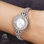 ساعت رودیوم نقره925 عیار نگین برلیان | JCHK-5297
