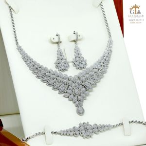 سرویس نقره جواهری نگین برلیان | JCHK-5336