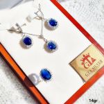 نیمست نقره (بدون زنجیر) کپی طلا سفید نگین برلیان | JCHK-5410