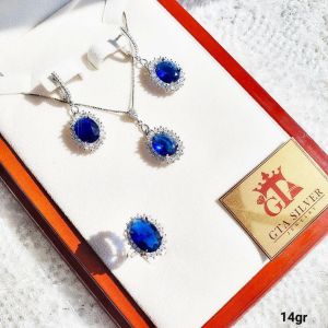 نیمست نقره (بدون زنجیر) کپی طلا سفید نگین برلیان | JCHK-5410