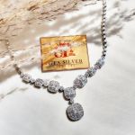 ست سرویس و ساعت نقره 925عیار نگین برلیان و باگت کپی طلا سفید | JCHK-5465