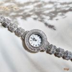 ست سرویس و ساعت نقره 925عیار نگین برلیان و باگت کپی طلا سفید | JCHK-5465