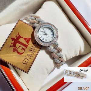 ساعت کارتیه نقره 925 عیار نگین برلیان | JCHK-5479
