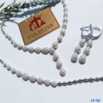 سرویس مارسا نقره 925عیار نگین برلیان | JCHK-5496