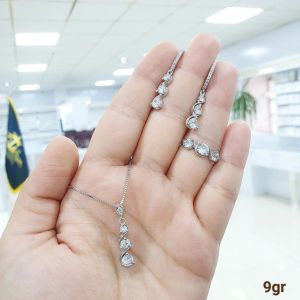 نیمست جواهری نقره 925 عیار مشابه طلا سفید | JCHK-5508