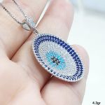 مدال چشم نظر نقره 925عیارکپیطلاسفید | JCHK-5510