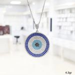 مدال چشم نظر نقره 925عیارکپیطلاسفید | JCHK-5510