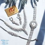 سرویس نقره طرح جدید امرالدکات و فلاور نقره 925عیار | JCHK-5540