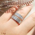 حلقه نامزدی نقره کپیطلا سفید | JCHK-5703