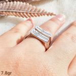 حلقه نامزدی نقره کپیطلا سفید | JCHK-5703