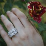 حلقه پشت حلقه جواهری نقره925عیار | JCHK-5736