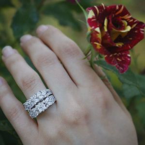 حلقه پشت حلقه جواهری نقره925عیار | JCHK-5736