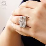 حلقه پشت حلقه جواهری نقره 925 عیار | JCHK-5740