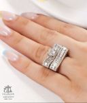 حلقه پشت حلقه جواهری نقره 925 عیار | JCHK-5740