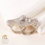 حلقه پشت حلقه جواهری نقره 925 عیار | JCHK-5740