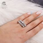 حلقه پشت حلقه جواهری فلاور نقره 925عیار | JCHK-5745
