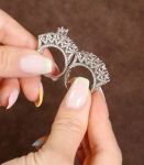 حلقه پشت حلقه جواهری نقره 925 عیار | JCHK-5749