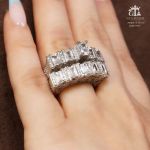 حلقه پشت حلقه جواهری نقره 925 عیار | JCHK-5749