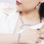 سرویس چشم نظر نقره 925 عیار کپی طلا سفید | JCHK-5793