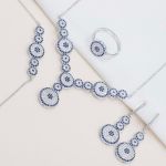 سرویس چشم نظر نقره 925 عیار کپی طلا سفید | JCHK-5793