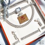 فول ست کارتیر نقره 925 عیار کاملا مشابه طلا سفید | JCHK-5838