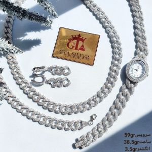 فول ست سرویس ساعت و انگشتر کارتیر نقره 925 عیار | JCHK-5842