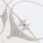 سرویس مارسا نقره925 عیار نگین برلیان کپی طلا سفید | JCHK-5900