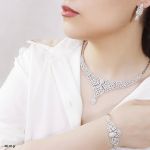 سرویس مارسا نقره925 عیار نگین برلیان کپی طلا سفید | JCHK-5900