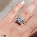 انگشتر نقره 925عیار کپی طلا سفید | JCHK-5946