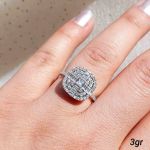 انگشتر نقره 925عیار کپی طلا سفید | JCHK-5946