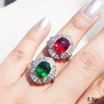 انگشتر جواهری نقره سنگ رنگی 925 عیار | JCHK-5951