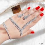 سرویس جواهری نقره کپی طلا سفید | JCHK-6174