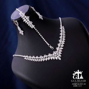 سرویس مارسا نقره ۹۲۵ عیار کپی طلا سفید | JCHK-6383