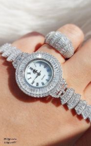 ست ساعت و انگشتر نقره ۹۲۵ عیار برند gta | JCHK-6460