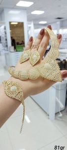 سرویس جواهری نقره ۹۲۵ عیار با آبکاری طلا | JCHK-6509