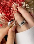 ست حلقه ازدواج نقره ۹۲۵ ایتالیایی | JCHK-6701