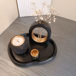 ست دکوری مشکی طلایی سنگ مصنوعی  | JCHK-12943