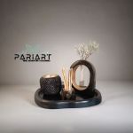 ست دکوری مشکی طلایی سنگ مصنوعی  | JCHK-12943