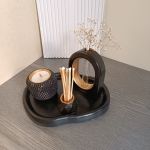 ست دکوری مشکی طلایی سنگ مصنوعی  | JCHK-12943