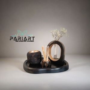 ست دکوری مشکی طلایی سنگ مصنوعی  | JCHK-12943