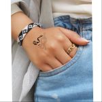 دستبند بافت سفید سیاه | JCHK-4402