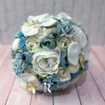 دسته گل مصنوعی ابی با ارکیده سفید | JCHK-11662