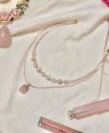گردنبند رزکوارتز و مروارید پرورشی اصل | JCHK-11691