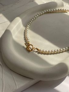 گردنبند مروارید قفل تی  | JCHK-12035