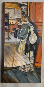 تابلو نقاشی بر درب مدرسه | JCHK-15840