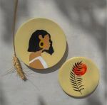 دیوارکوب سفالی دو تکه دخترک رها | JCHK-12355