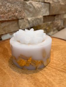 شمع ورق طلا مدل گل مارگریت فانوسی | JCHK-12552