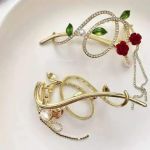  گیره چفتی گل رز قرمز | JCHK-12641